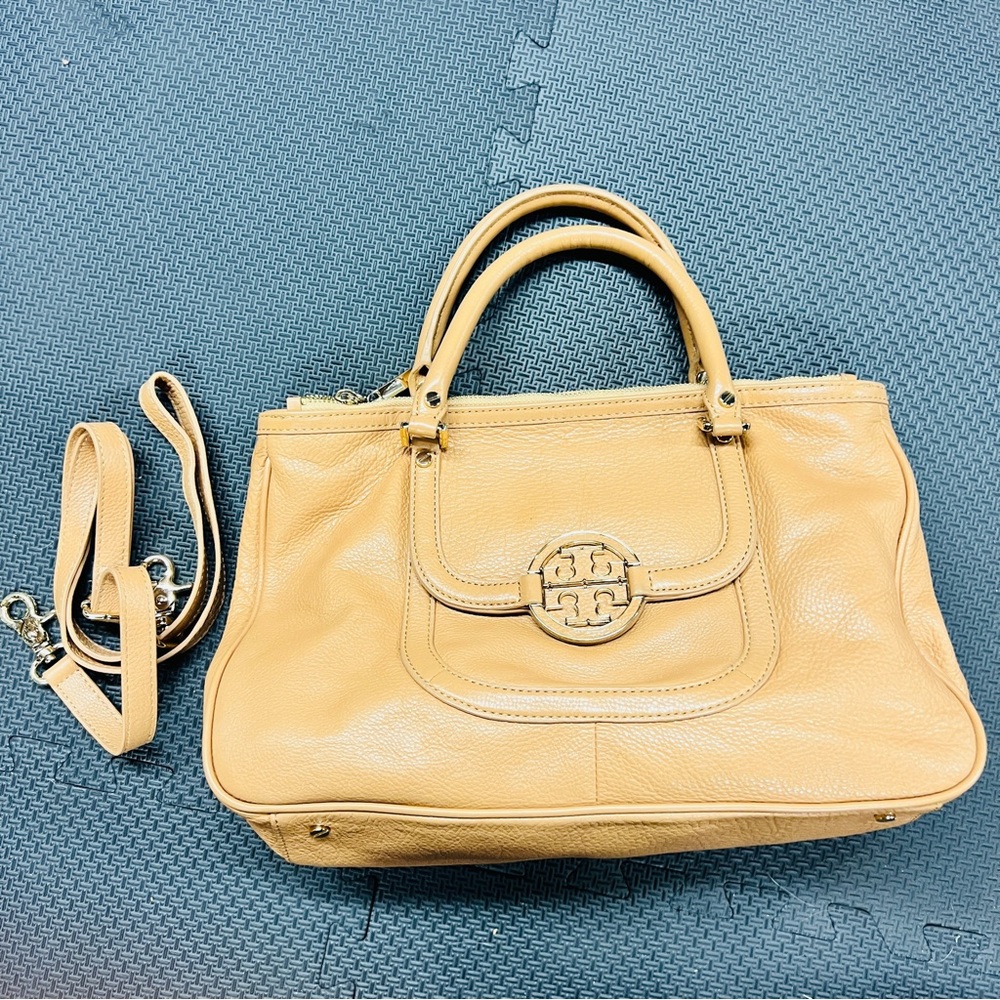 Tory Burch Amanda Triple Compartment Satchel - Tan